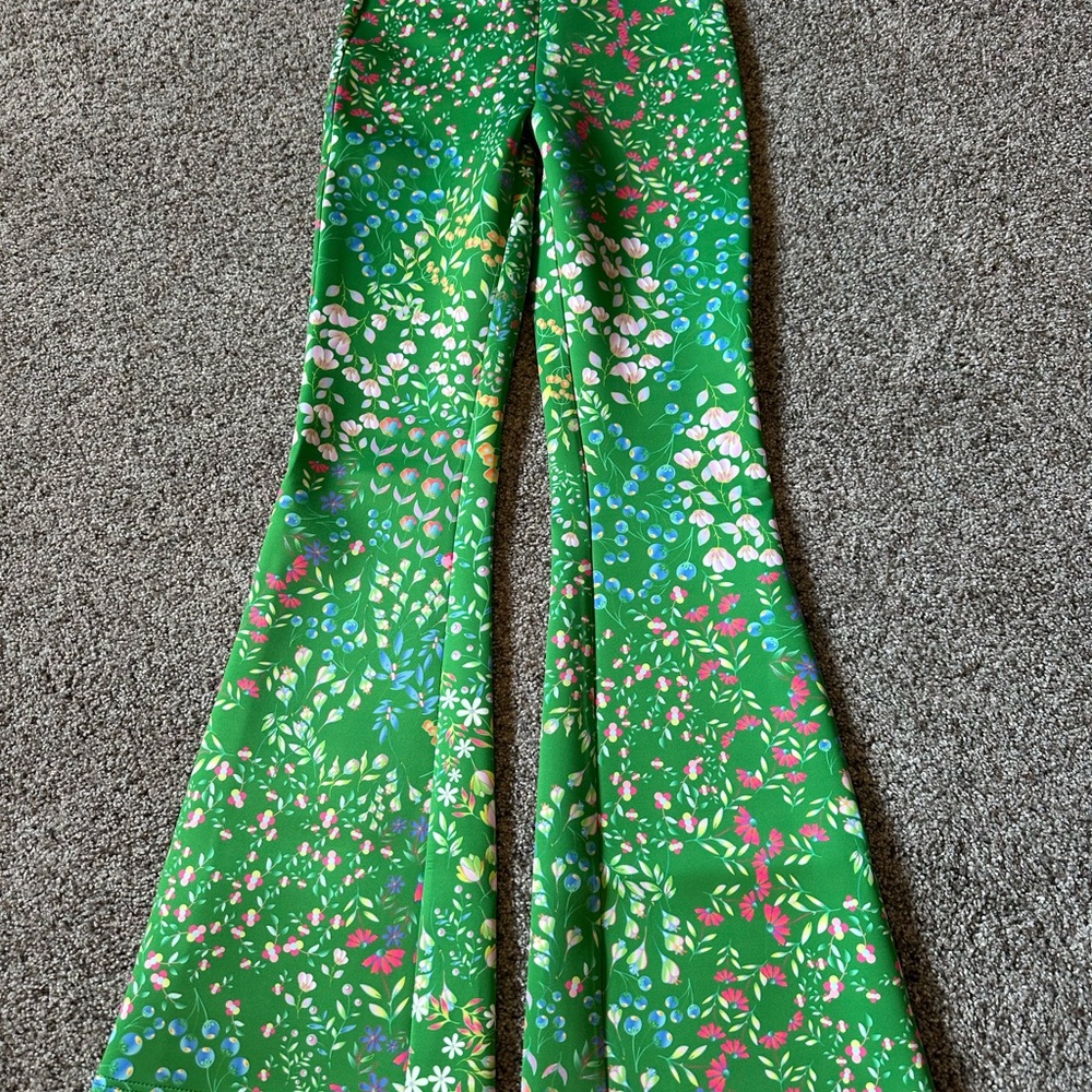 Cynthia Rowley Green Floral Pants